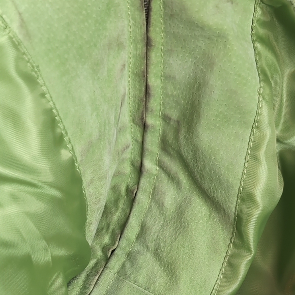 Vintage Women's Passports Lime Green Quilted Leather Suede Jacket 14 - Picture 11 of 16